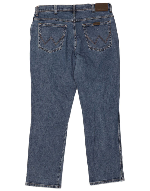Wrangler masculino regular fit jeans reto W38 L32 algodão azul