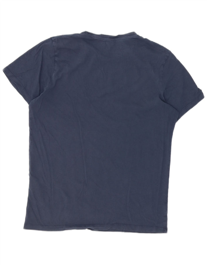 Camiseta gráfica masculina Jack & Jones Top médio azul marinho colorblock
