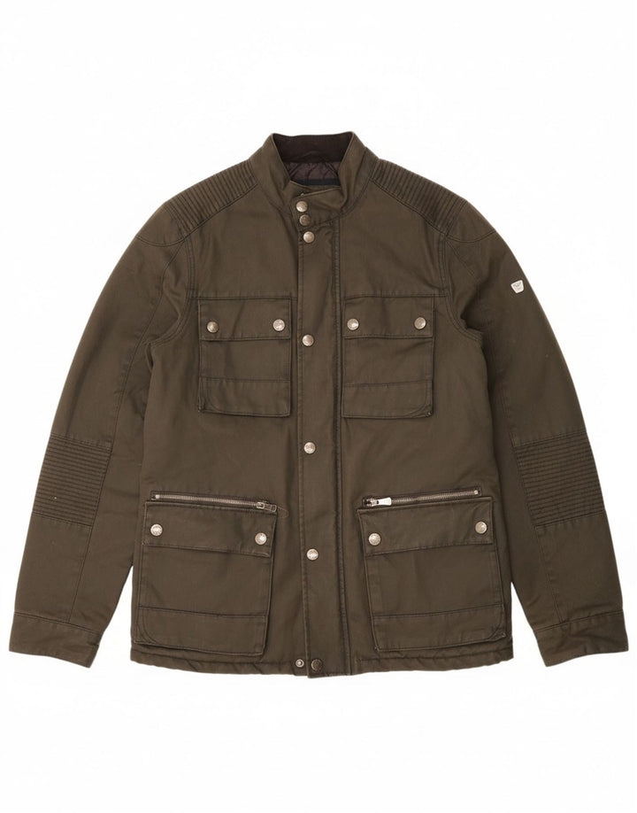 Jaqueta militar masculina MORLY'S UK 38 algodão cáqui médio