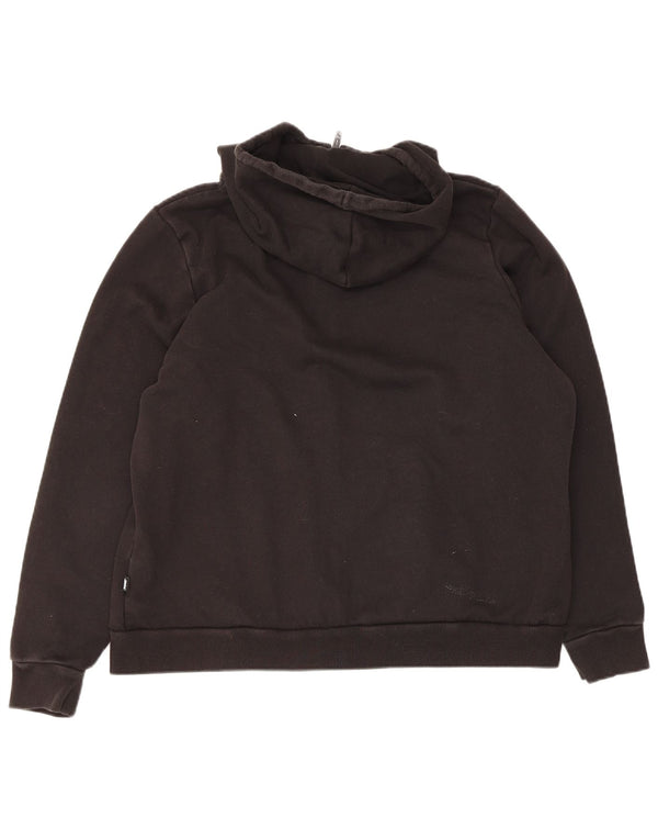 Suéter feminino Puma com capuz e zíper gráfico UK 20 2XL algodão preto