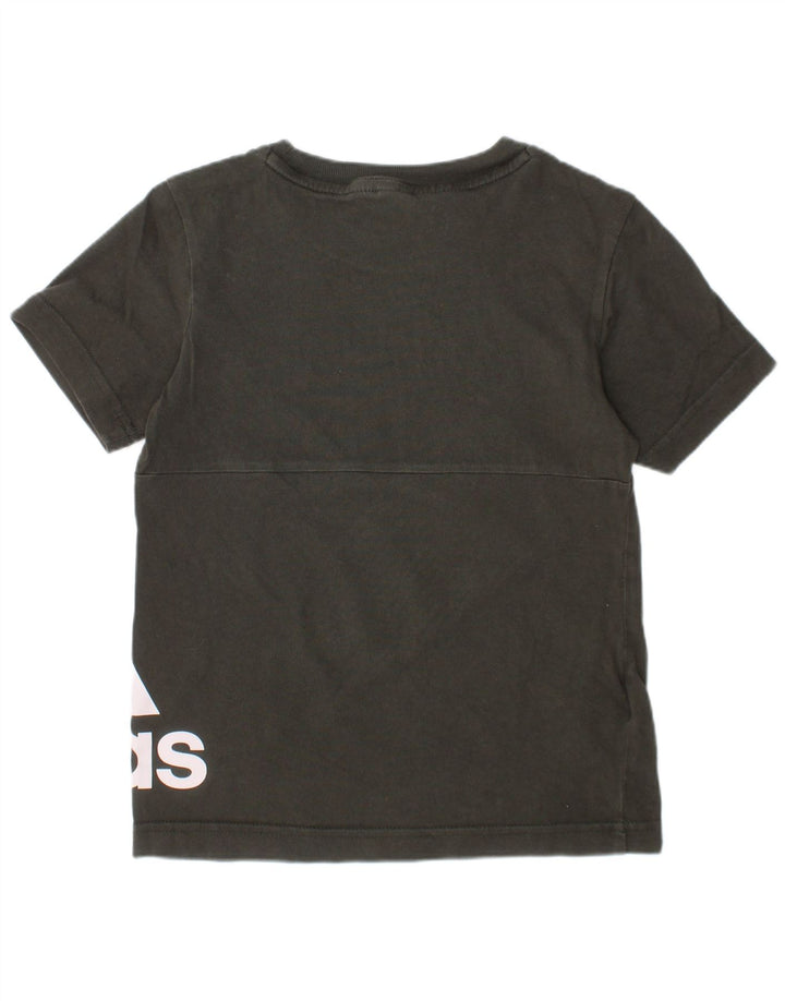 Camiseta Adidas Meninos Graphic Top 5-6 Anos Algodão Cáqui