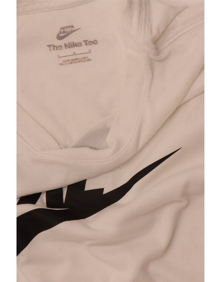 Camiseta gráfica masculina NIKE Top grande branco