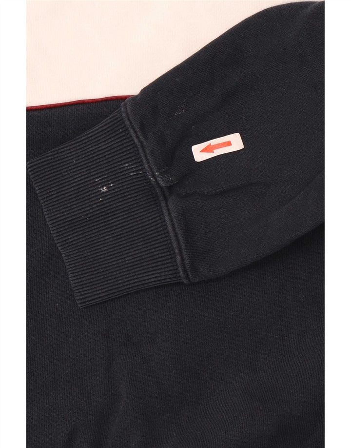 Suéter masculino Marks & Spencer com zíper e gola grande bloco colorido azul marinho
