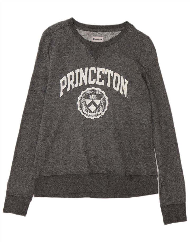 CHAMPION Suéter feminino com estampa Princeton Reino Unido 10 pequeno cinza