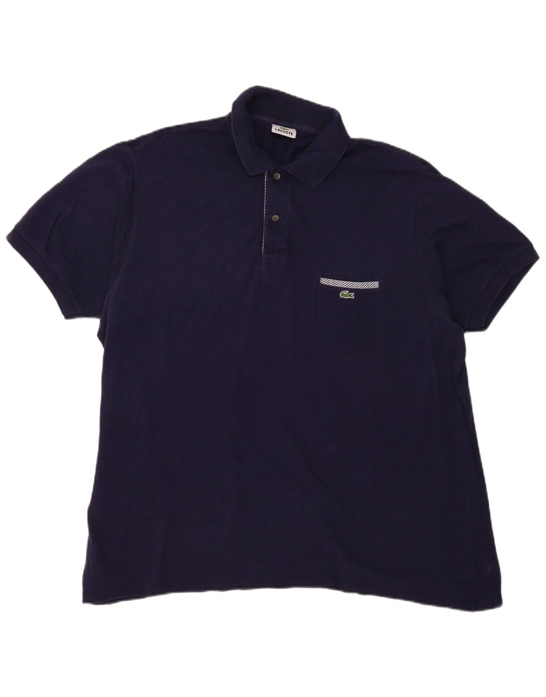 Camisa polo masculina LACOSTE tamanho 7 2XL algodão azul marinho