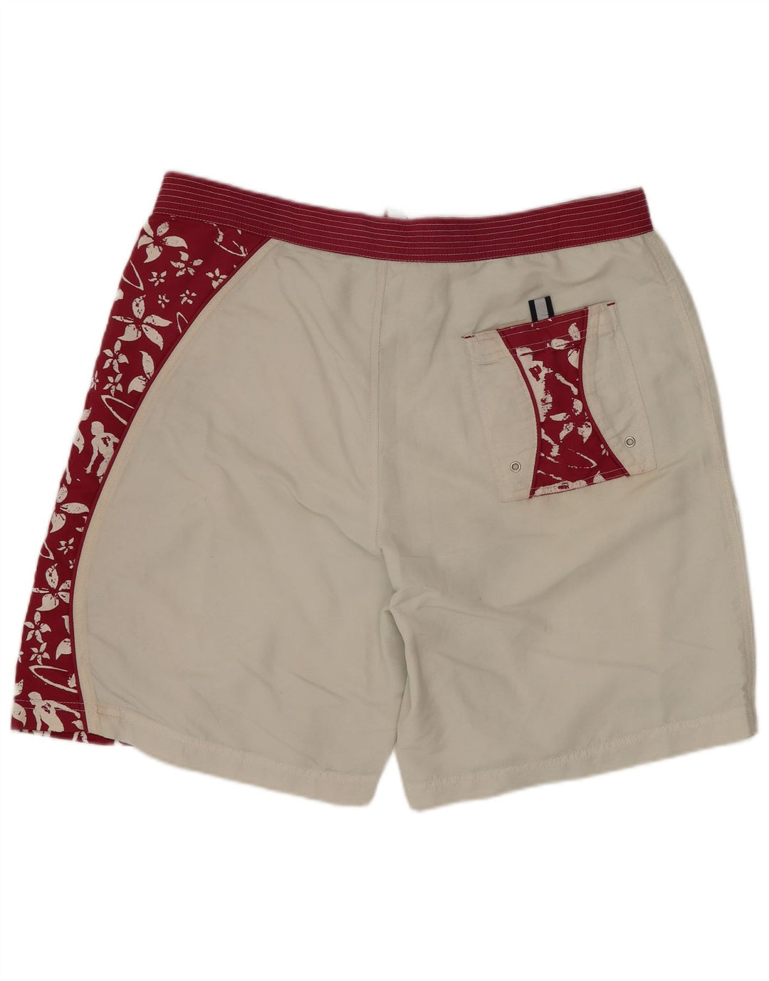 Shorts de natação masculino BEST COMPANY grande branco floral de nylon