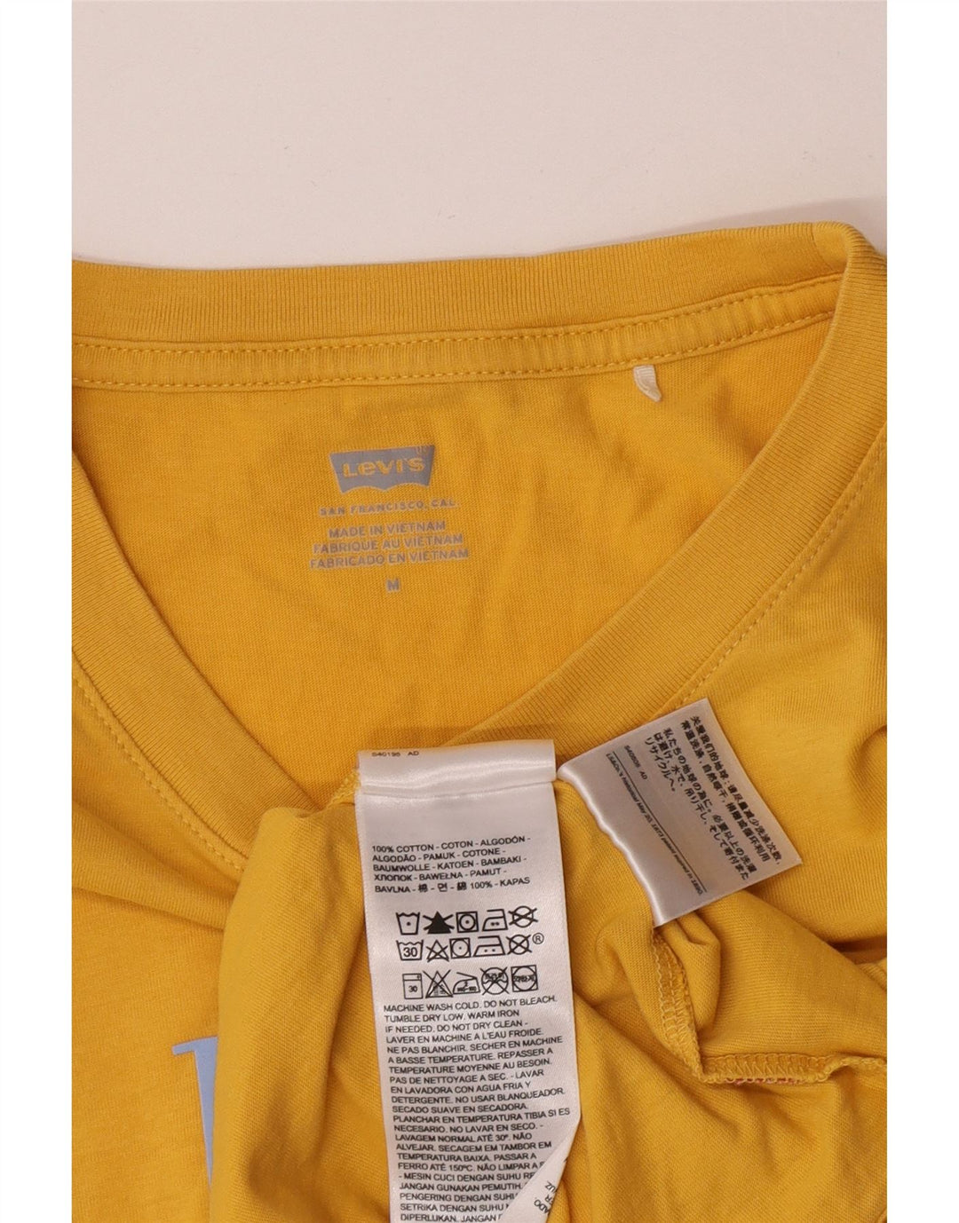 Camiseta feminina Levi's Crop Graphic UK 14 algodão amarelo médio