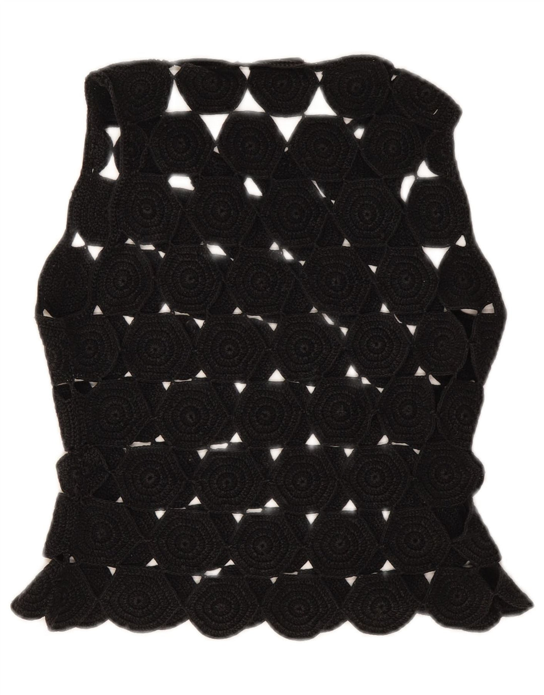 Top feminino de crochê sem mangas Max & Co. Reino Unido 10 pequeno preto