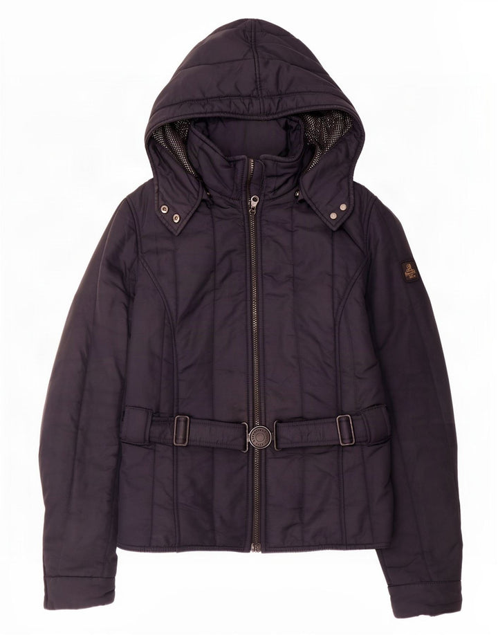 Jaqueta feminina acolchoada com capuz Refrigiwear IT 46 grande poliéster azul marinho