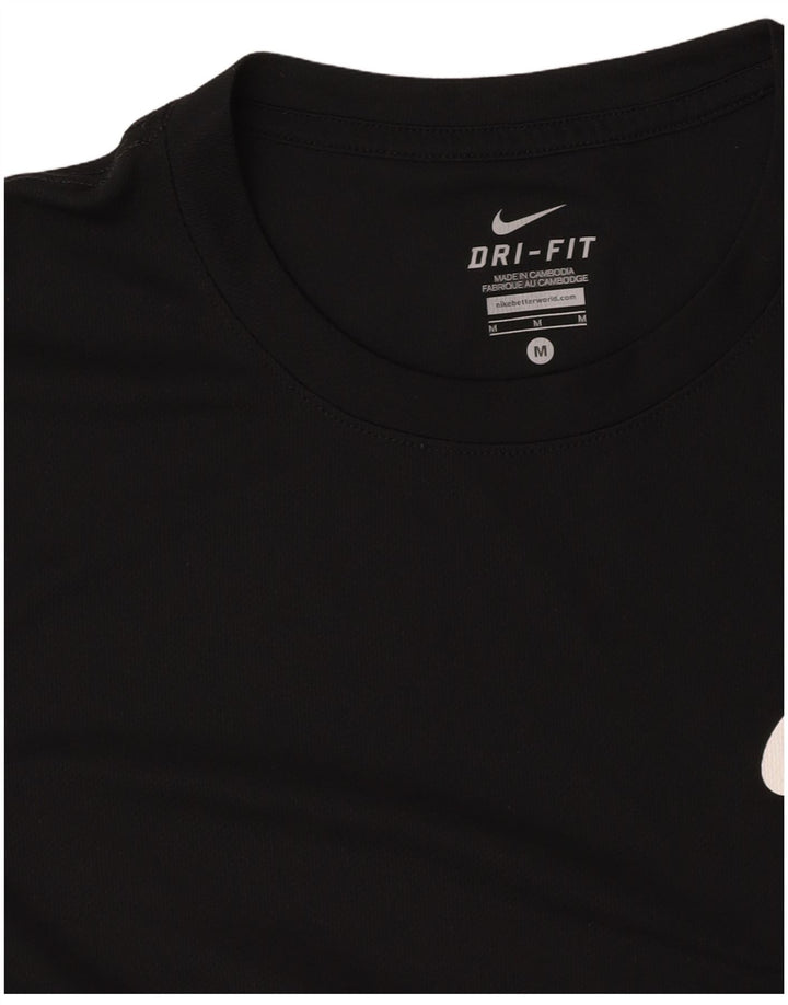 NIKE Mens Dri Fit Graphic T-Shirt Top Medium Black