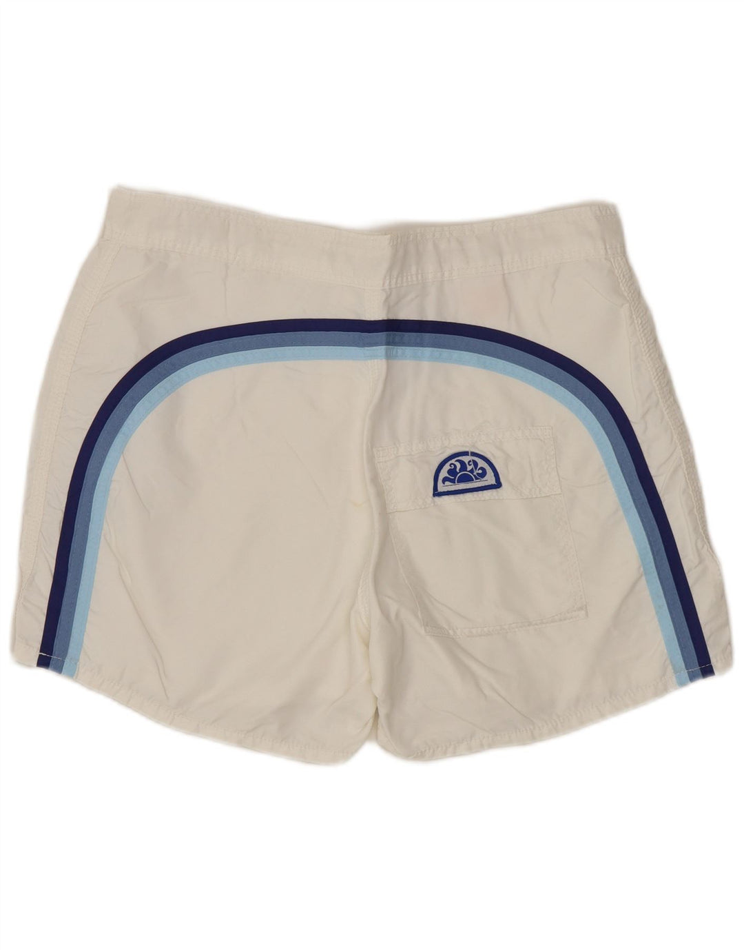 Shorts de natação masculino SUNDEK médio listrado branco nylon