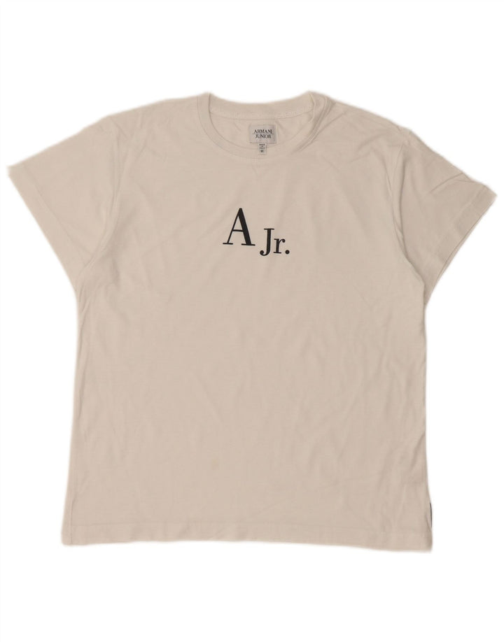 Camiseta gráfica ARMANI JUNIOR para meninos 11-12 anos algodão branco