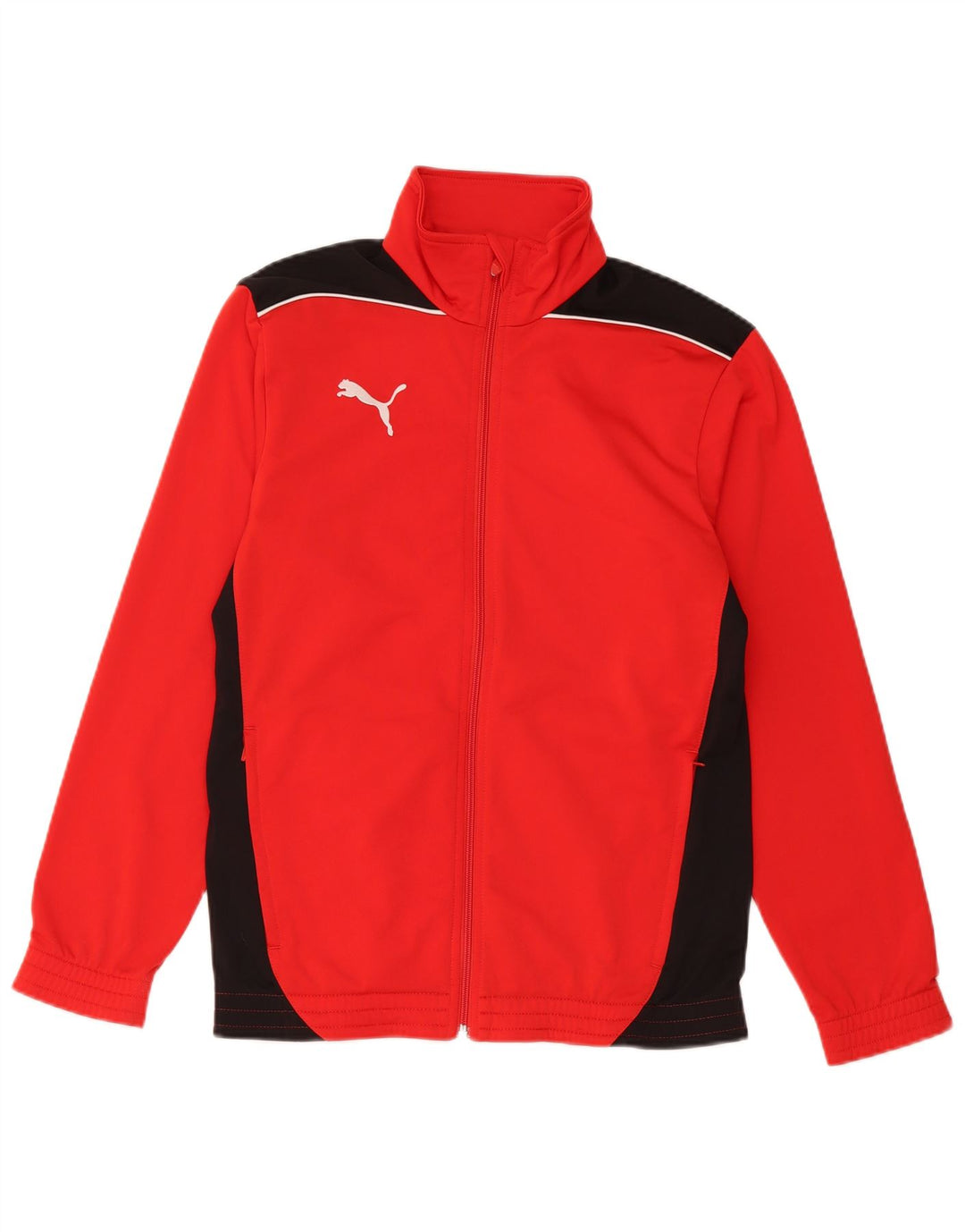 PUMA Boys Tracksuit Top Jacket 13-14 Anos Vermelho Colorblock Poliéster