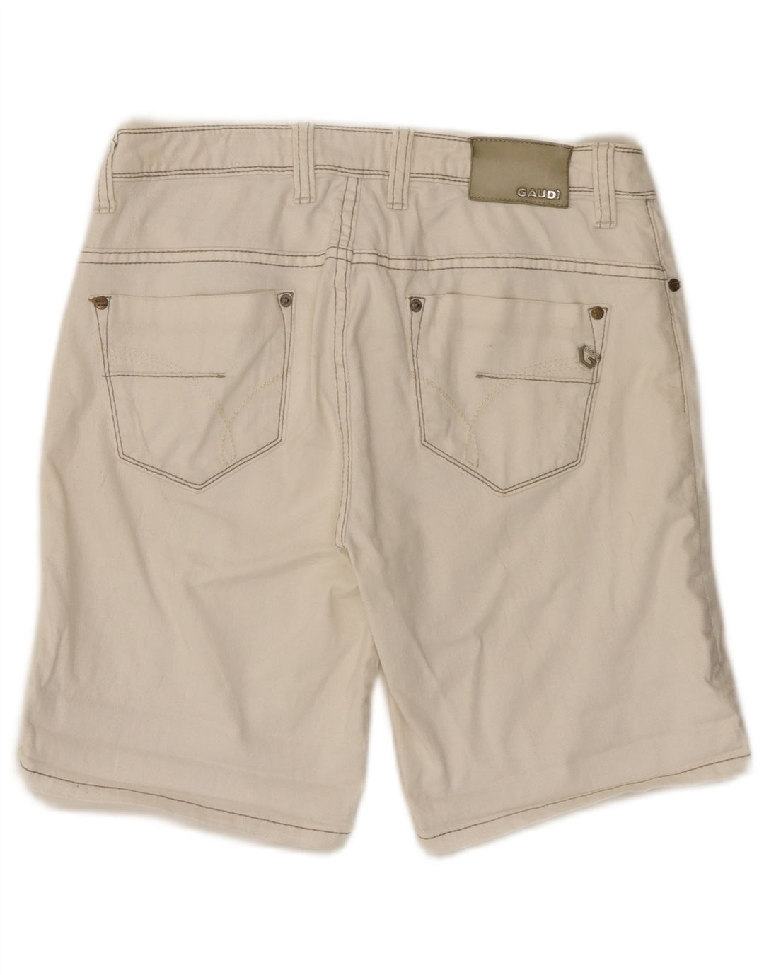 Shorts jeans feminino Gaudi W28 médio algodão branco