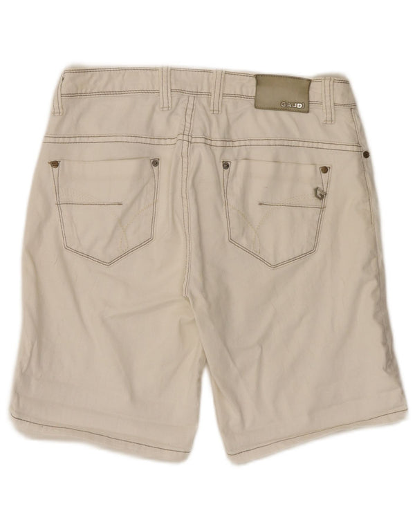 Shorts jeans feminino Gaudi W28 médio algodão branco