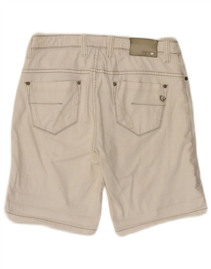 Shorts jeans feminino Gaudi W28 médio algodão branco