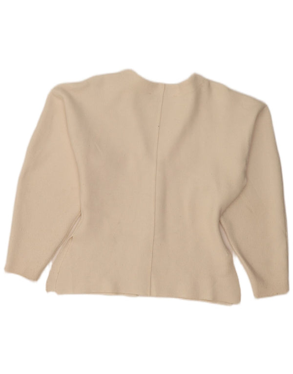 Suéter cardigã feminino Zara Reino Unido 10 pequeno bege viscose