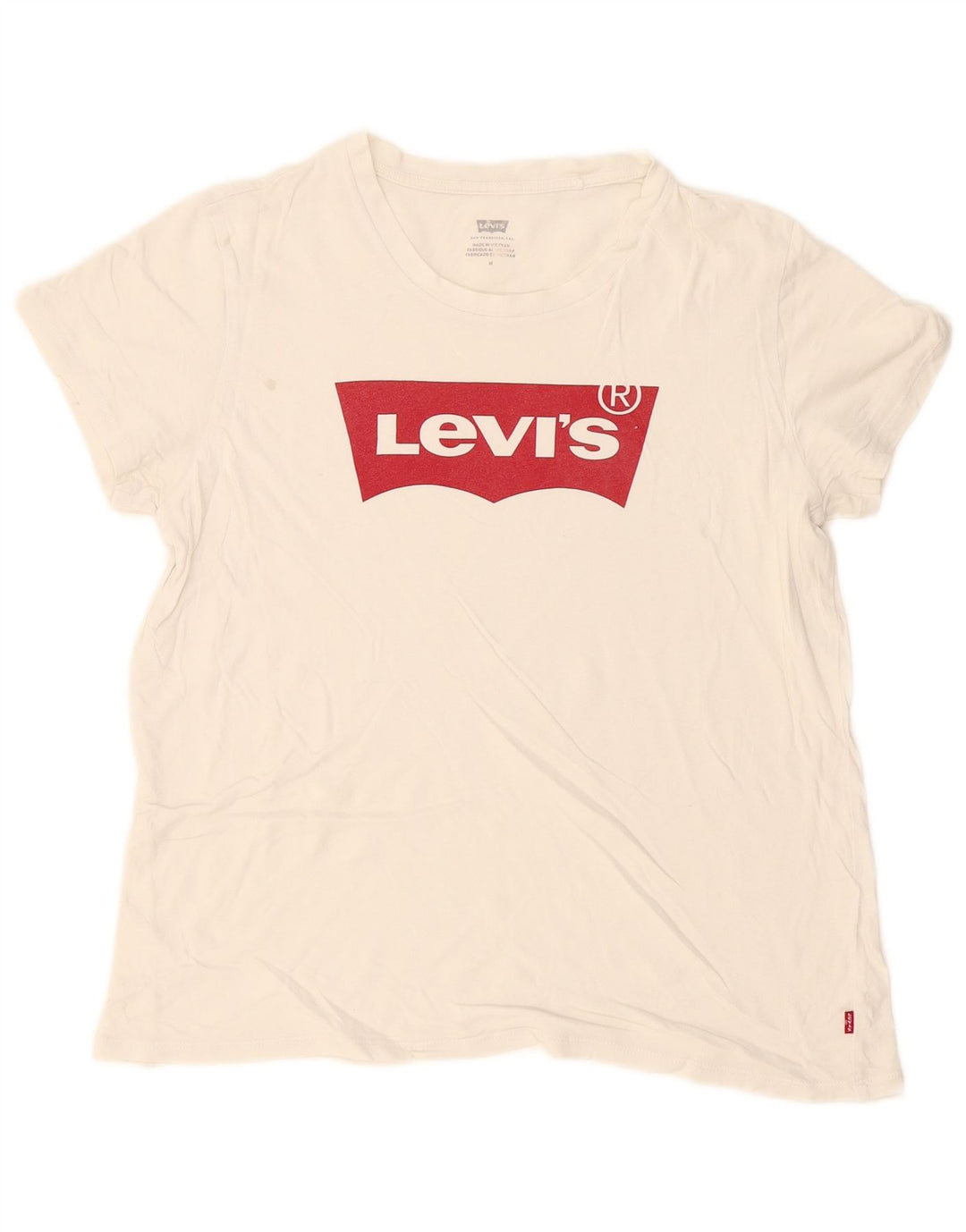 Camiseta feminina gráfica Levi's UK 14 médio branco