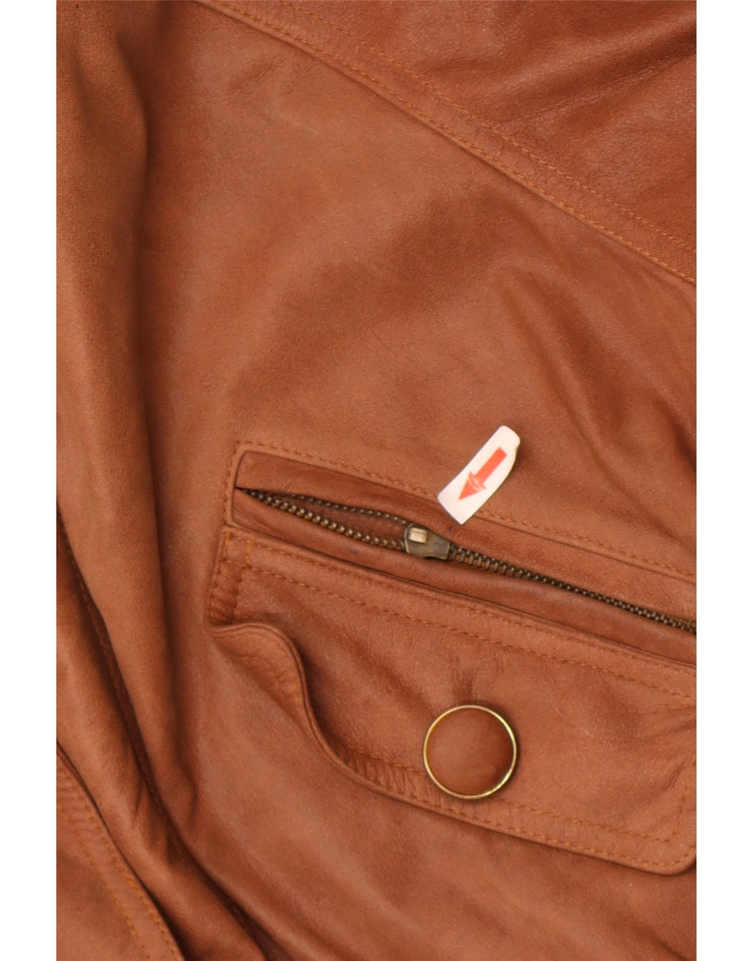 Jaqueta de couro vintage feminina UK 18 XL marrom