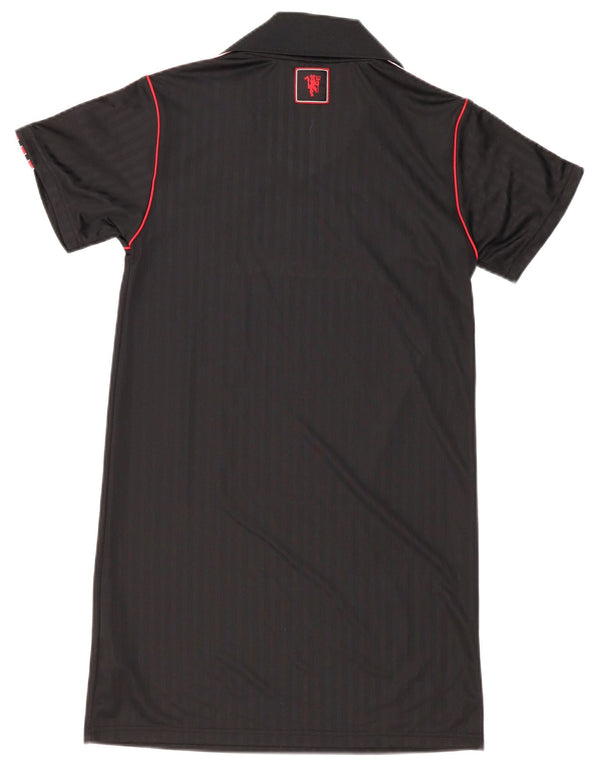 Adidas Womens Manchester United Polo Dress UK 8/10 Small Black Pinstripe