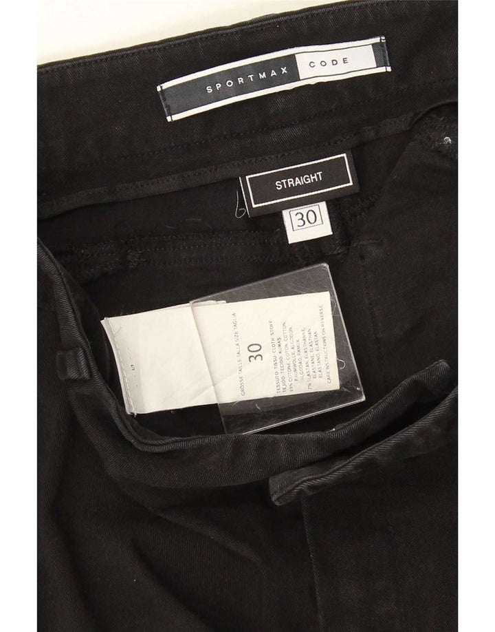 Calça jeans reta feminina Sportmax W30 L32 algodão preto