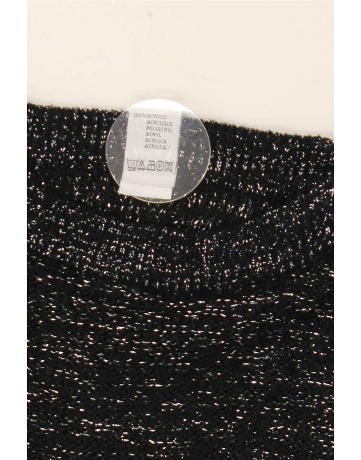 Suéter feminino C&A com gola canoa EU 40 acrílico manchado preto médio