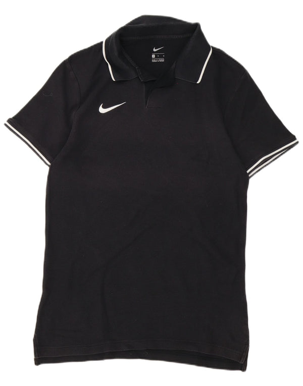 Camisa polo masculina Nike média listrada preta de algodão
