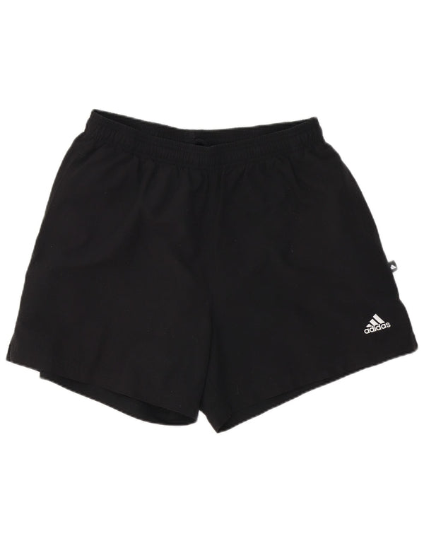 Shorts esportivos masculinos Adidas grandes esportivos pretos de poliéster