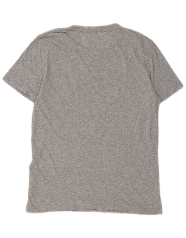 Camiseta masculina All Saints Top cinza médio manchado de algodão