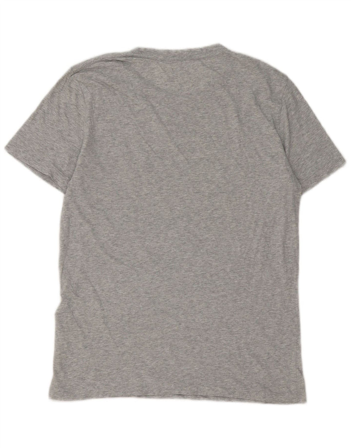 Camiseta masculina All Saints Top cinza médio manchado de algodão