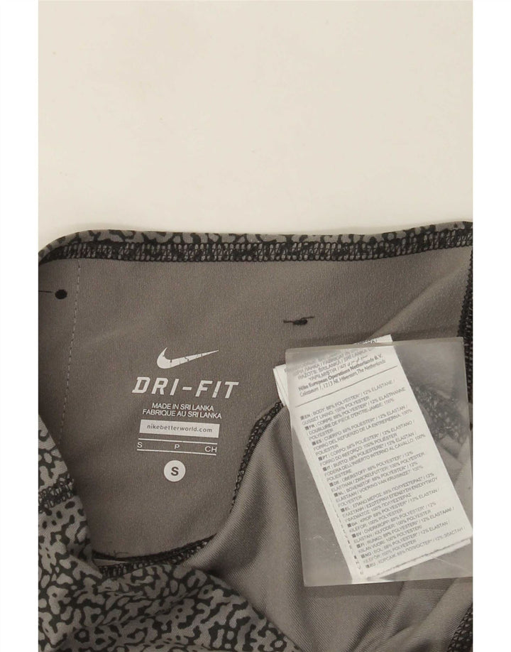 Nike Womens Dri Fit Abstract Pattern Capri Leggings Reino Unido 10 Pequeno Cinza