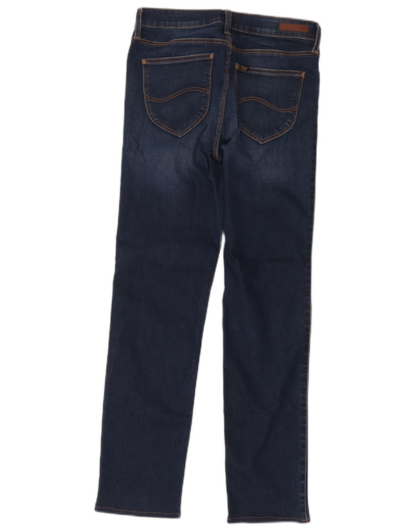 Lee Womens Marion Straight Jeans W31 L31 Azul Algodão