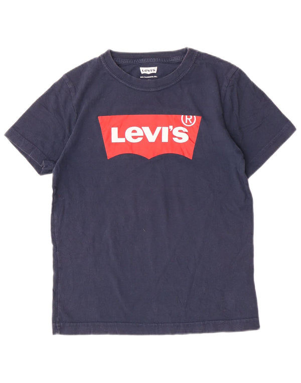 Camiseta Levi's Boys Regular Graphic 9-10 Anos Azul Marinho Algodão
