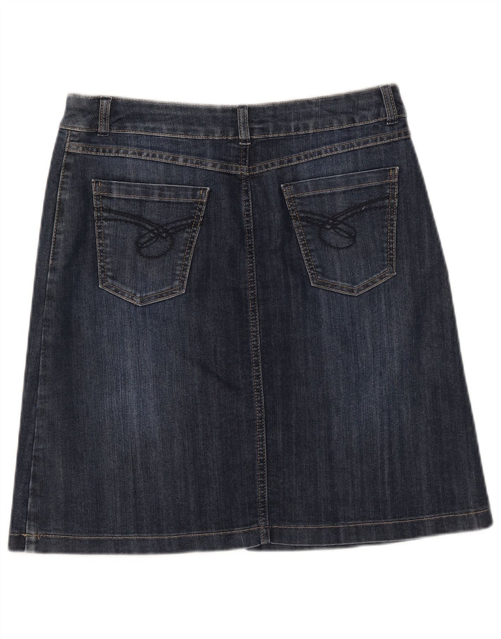Saia jeans feminina OASIS Reino Unido 12 médio W30 azul