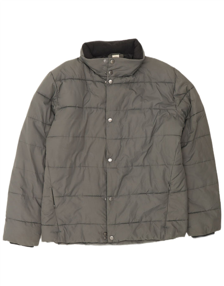 Jaqueta masculina acolchoada com capuz LOTTO UK 42 XL poliéster cinza