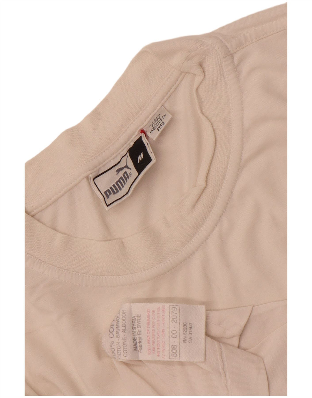 Puma Mens Graphic T-Shirt Top Médio Algodão Branco