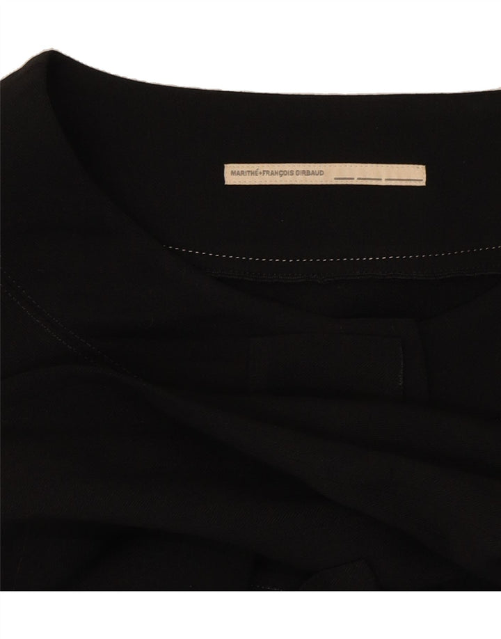 MARITHE FRANCOIS GIRBAUD Womens Ruffle Dress UK 12 Medium Black Classic Vintage Marithe Francois Girbaud and Second-Hand Marithe Francois Girbaud from Messina Hembry 