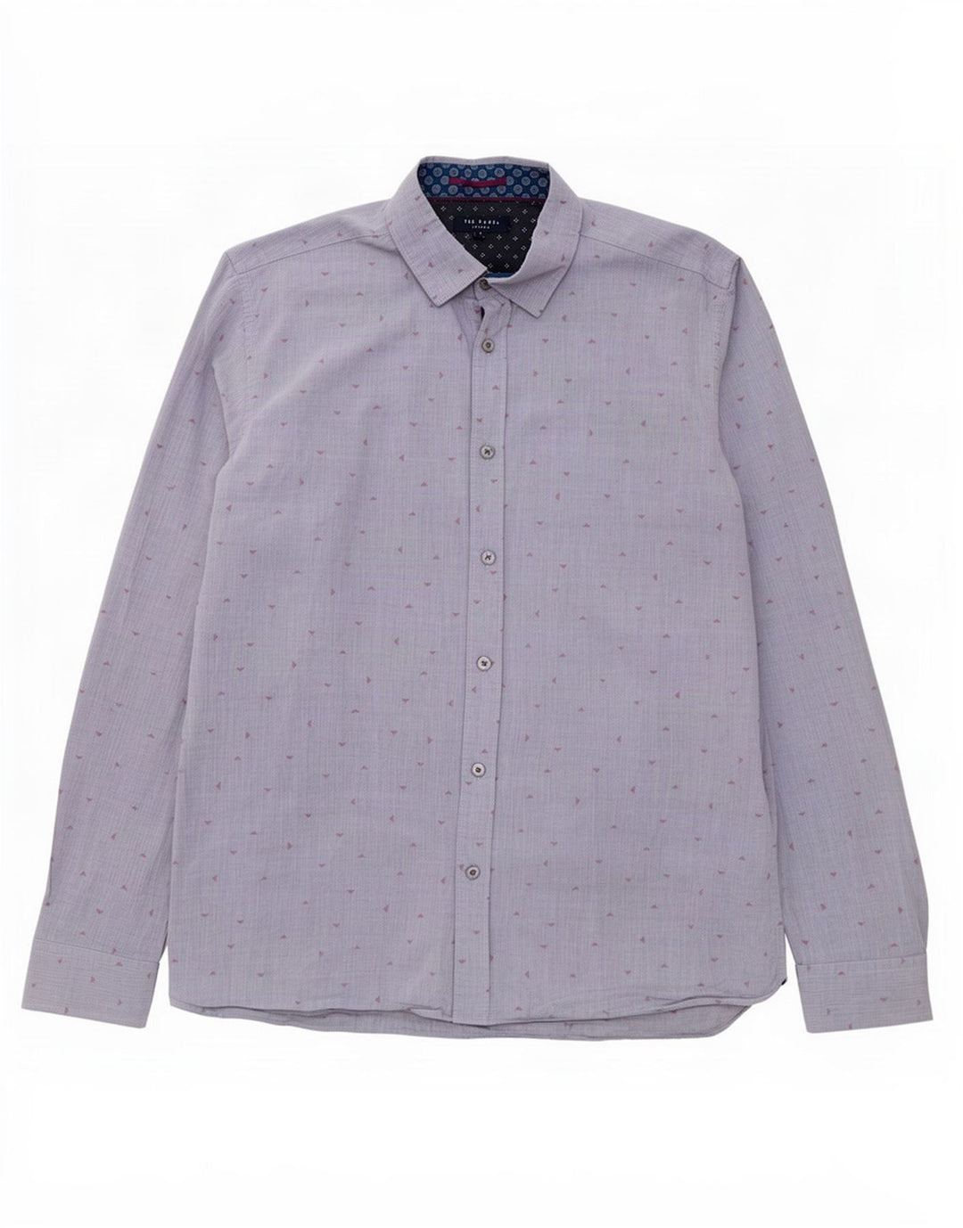 Camisa masculina Ted Baker com estampa abstrata tamanho 4 grande algodão cinza