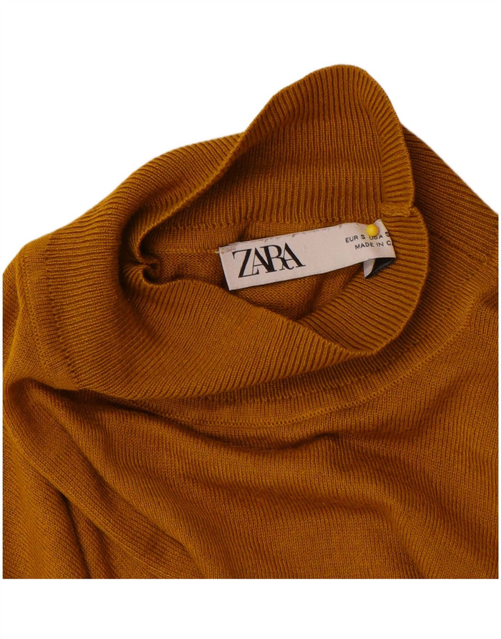 Zara suéter feminino com gola tartaruga, Reino Unido 10 pequeno bege