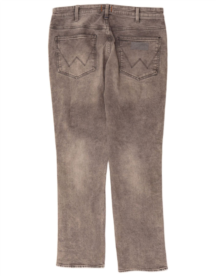 WRANGLER Masculino Davidson Slim Straight Jeans W36 L32 Algodão Cinza