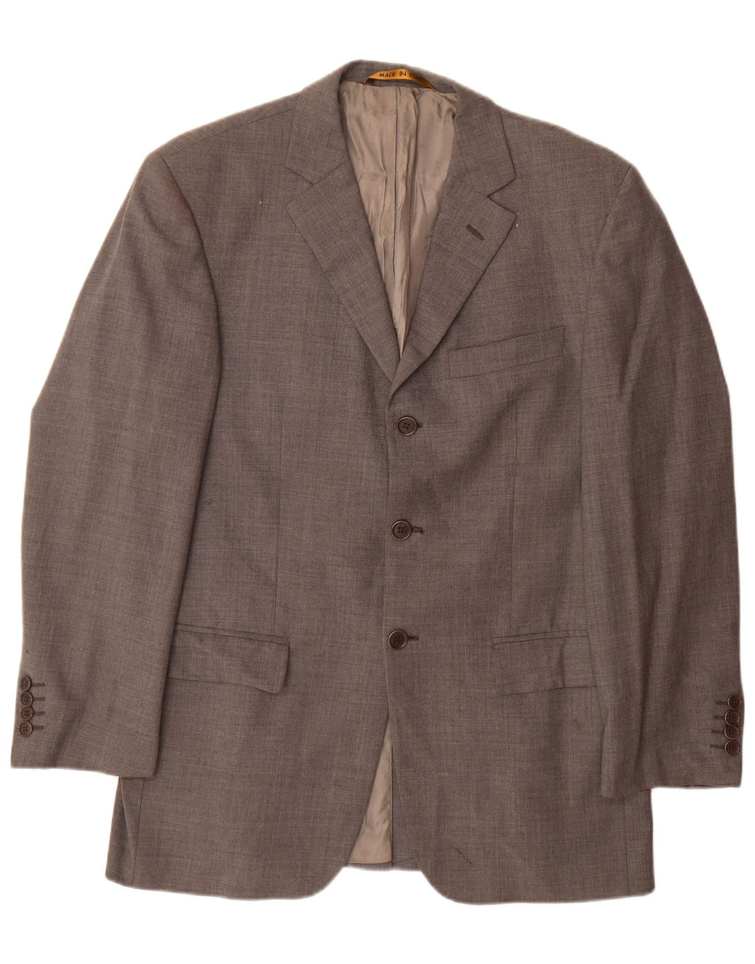 Jaqueta blazer masculina de 3 botões Marks & Spencer Reino Unido 38 cinza médio lã nova