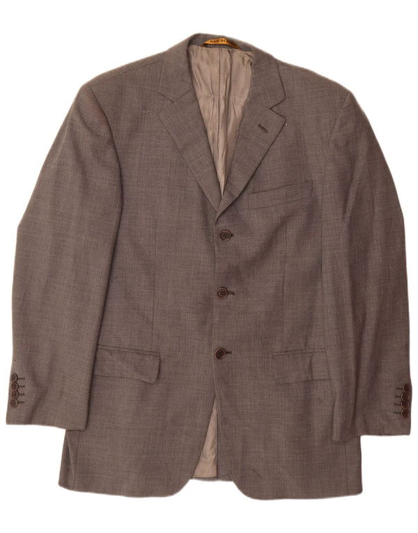Jaqueta blazer masculina de 3 botões Marks & Spencer Reino Unido 38 cinza médio lã nova