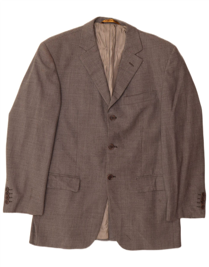Jaqueta blazer masculina de 3 botões Marks & Spencer Reino Unido 38 cinza médio lã nova