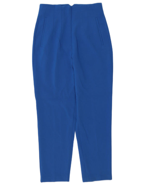 Calça casual feminina vintage cintura alta cônica W28 L27 azul