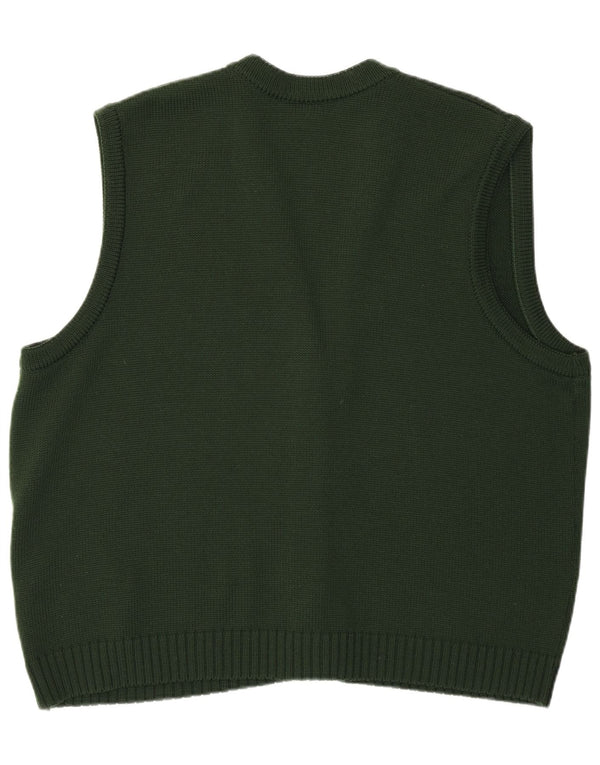 Suéter cardigã feminino gráfico sem mangas Aspa EU 46 XL verde poliacrílico