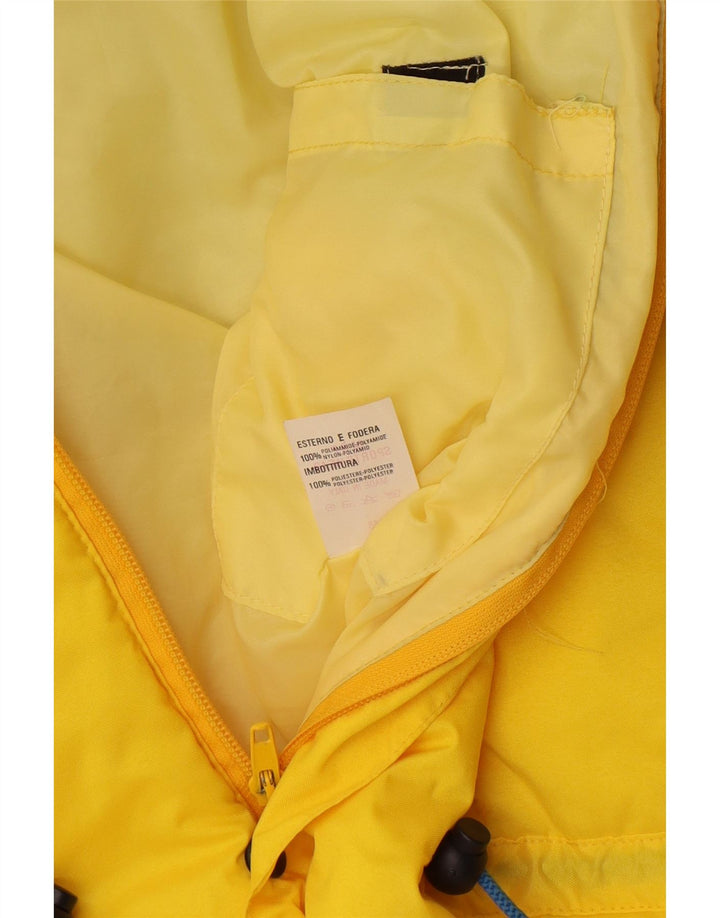 Jaqueta acolchoada com capuz masculina vintage IT 48 poliamida colorblock amarelo médio