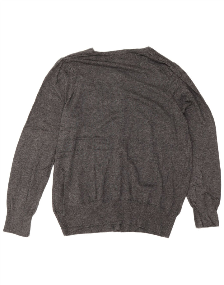 Suéter cardigã feminino Marks & Spencer UK 20 2XL cinza viscose