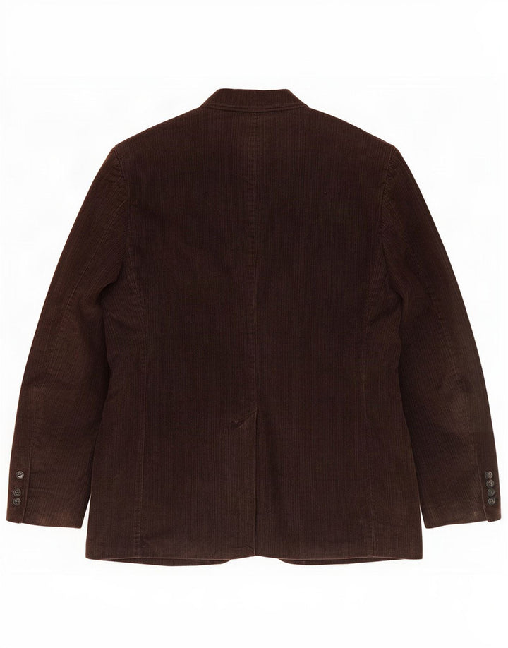Jaqueta blazer masculina de veludo cotelê Marks & Spencer com 2 botões Reino Unido 38 marrom médio