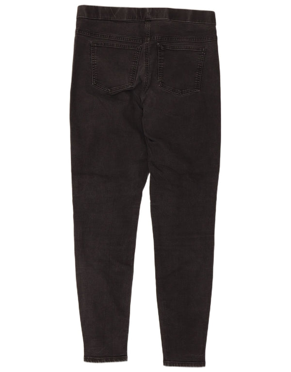 Calça jeans feminina Marks & Spencer UK 14 grande W32 L29 algodão preto