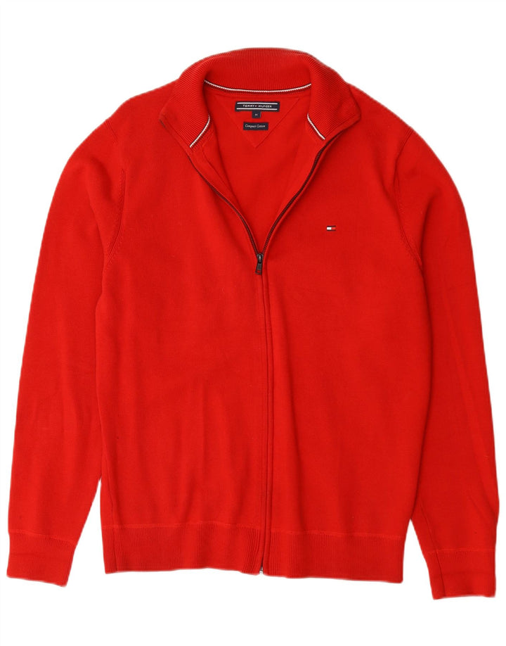 Suéter cardigã masculino Tommy Hilfiger algodão vermelho médio